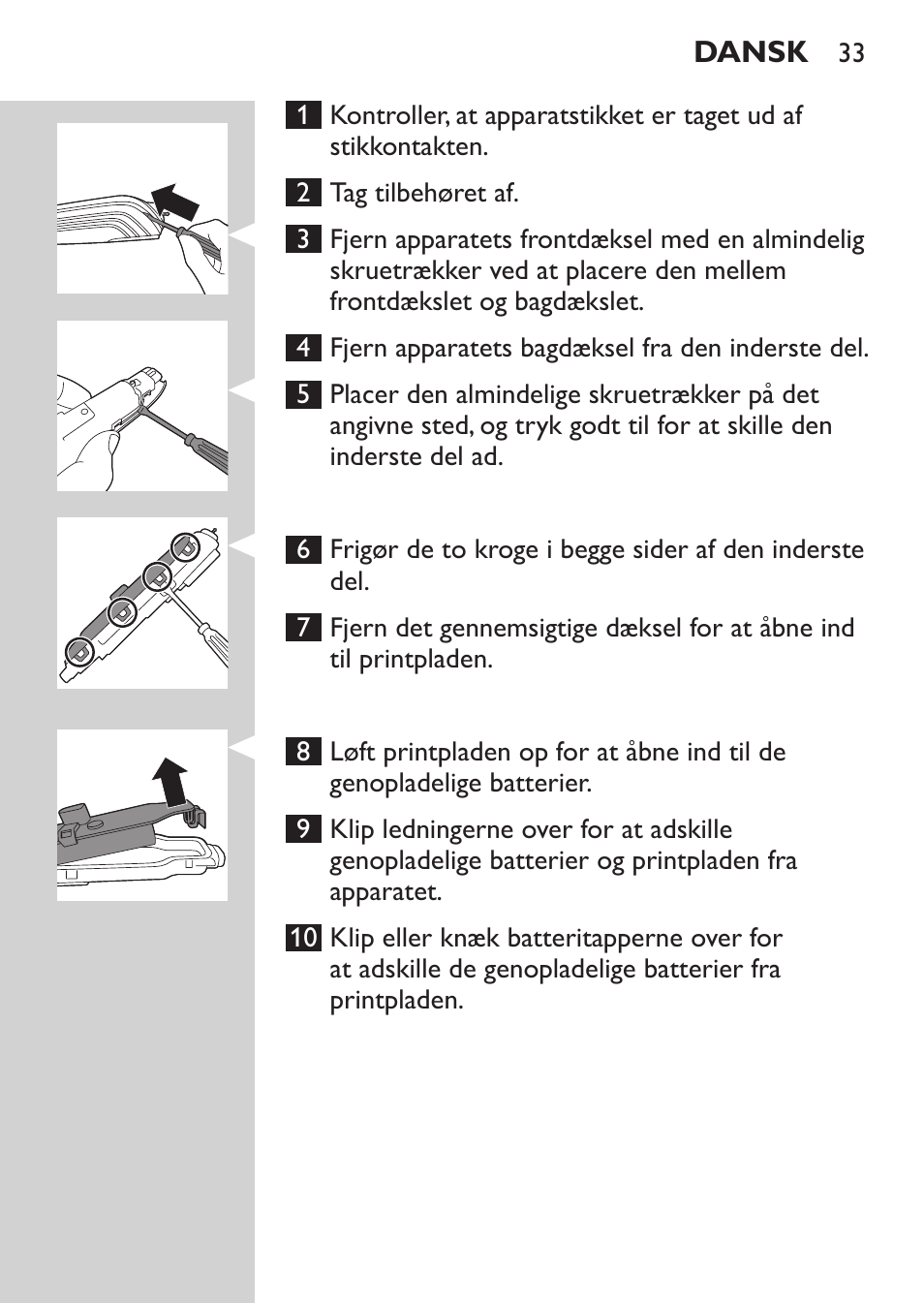 Philips MULTIGROOM Series 5000 Wasserdichtes Multitrim-Set GESICHT HAAR User Manual | Page 33 / 210