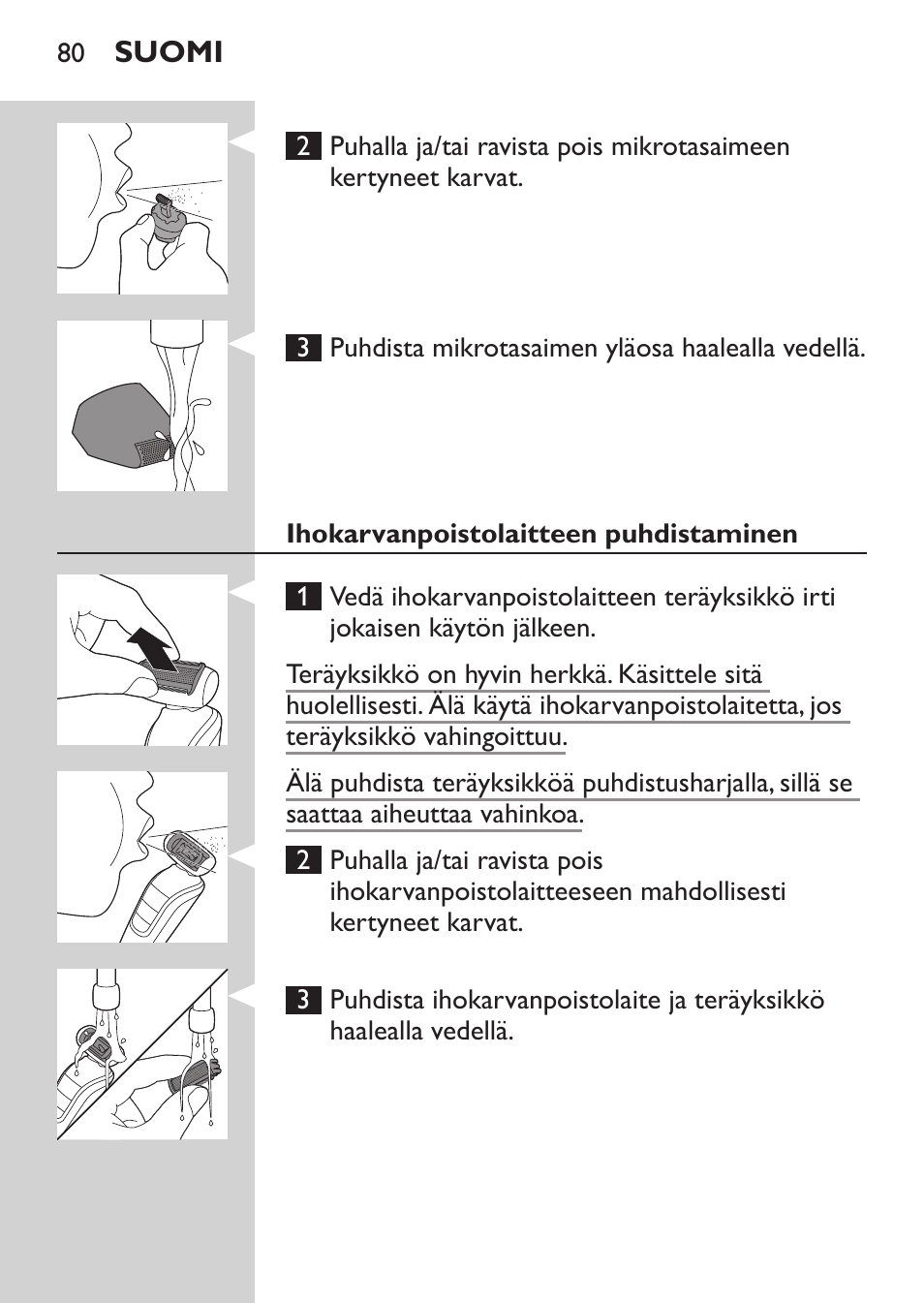 Philips MULTIGROOM Series 5000 Wasserdichtes Multitrim-Set GESICHT HAAR User Manual | Page 80 / 210