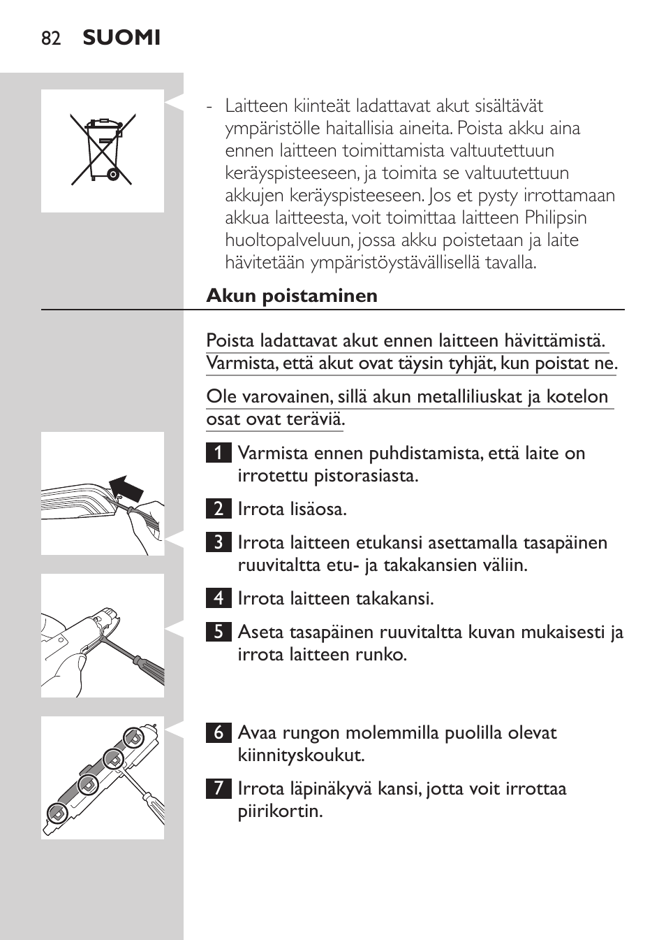 Philips MULTIGROOM Series 5000 Wasserdichtes Multitrim-Set GESICHT HAAR User Manual | Page 82 / 210