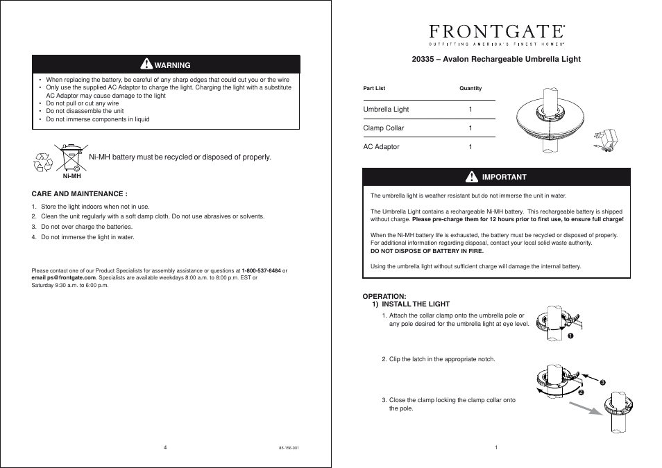 Avalon Stoves 20335 User Manual | 2 pages