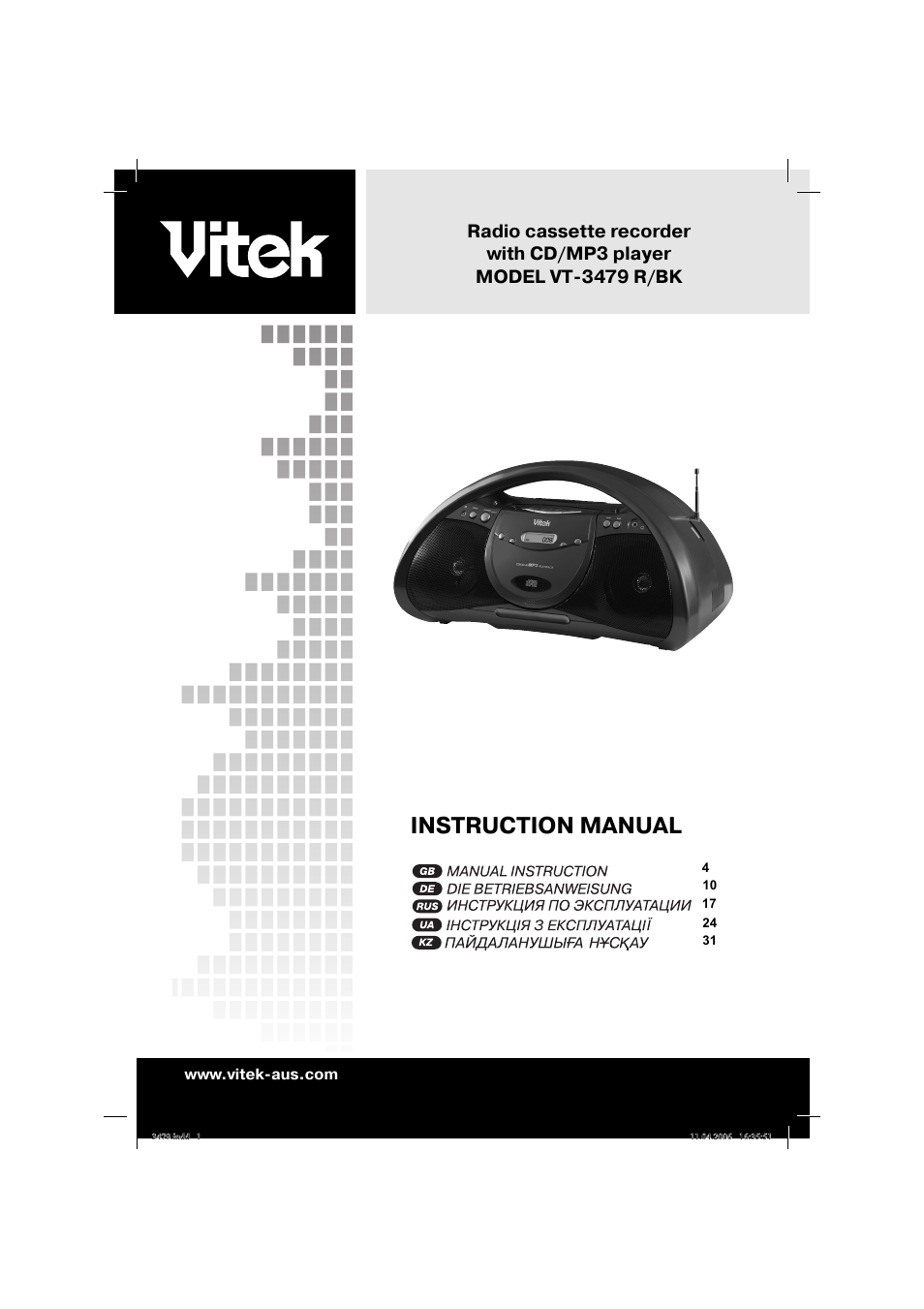 Vitek VT-3479 BK User Manual | 40 pages