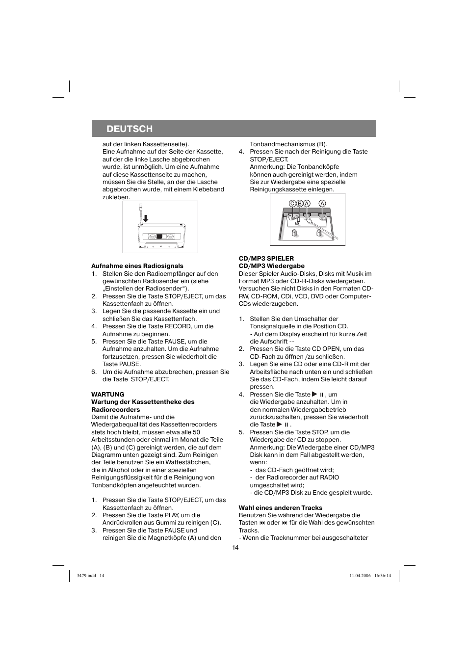 Deutsch | Vitek VT-3479 BK User Manual | Page 14 / 40