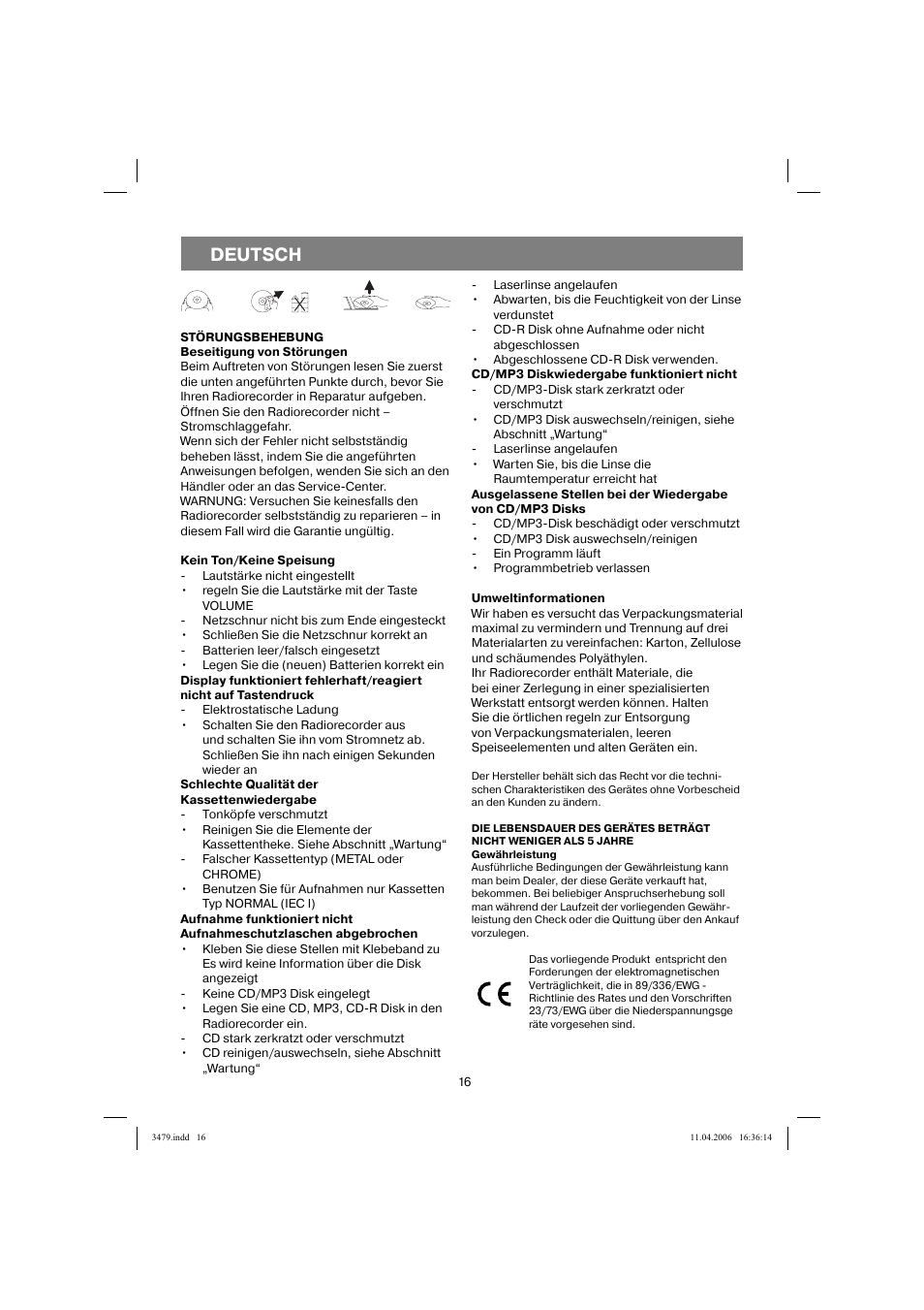 Deutsch | Vitek VT-3479 BK User Manual | Page 16 / 40