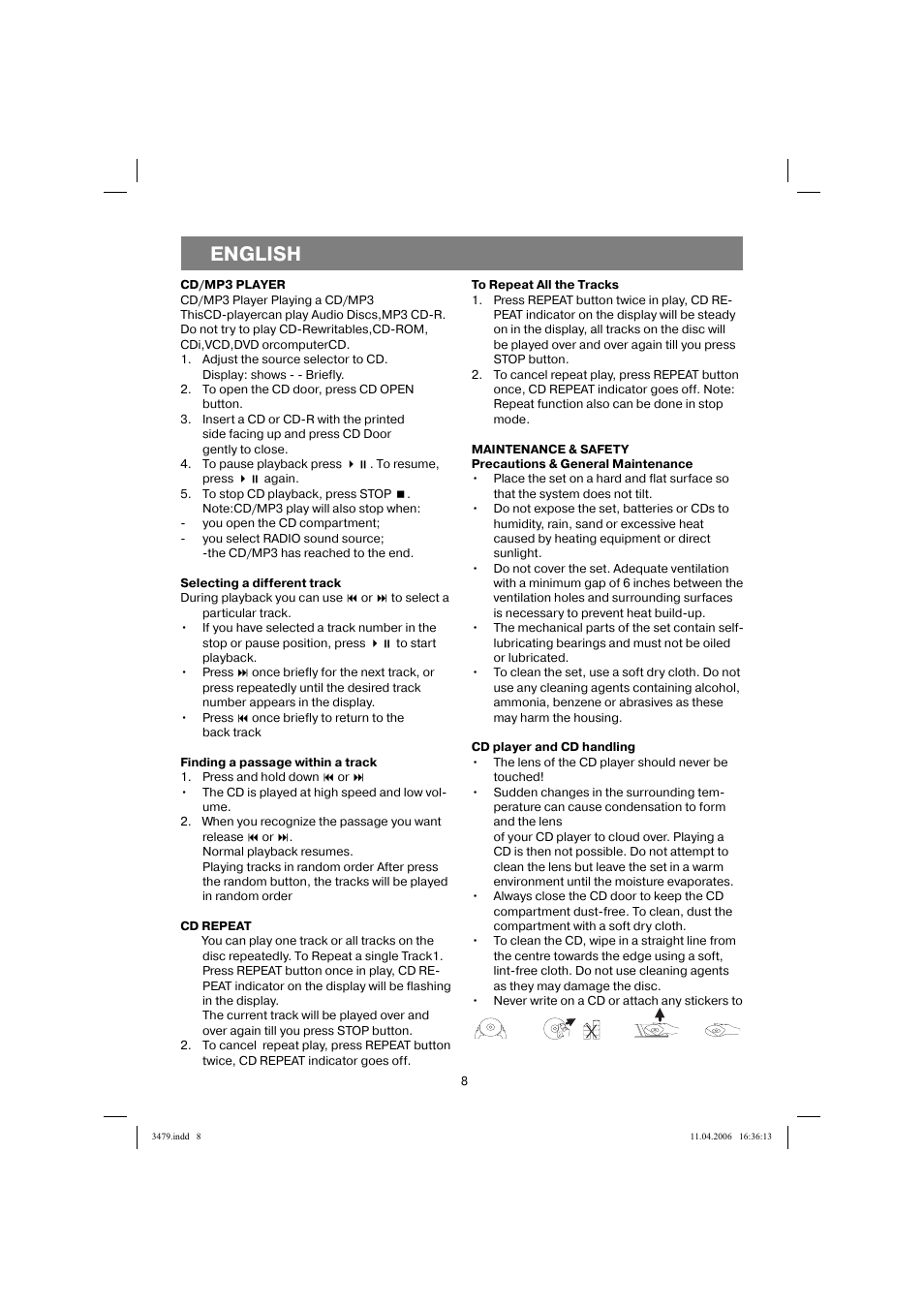 English | Vitek VT-3479 BK User Manual | Page 8 / 40