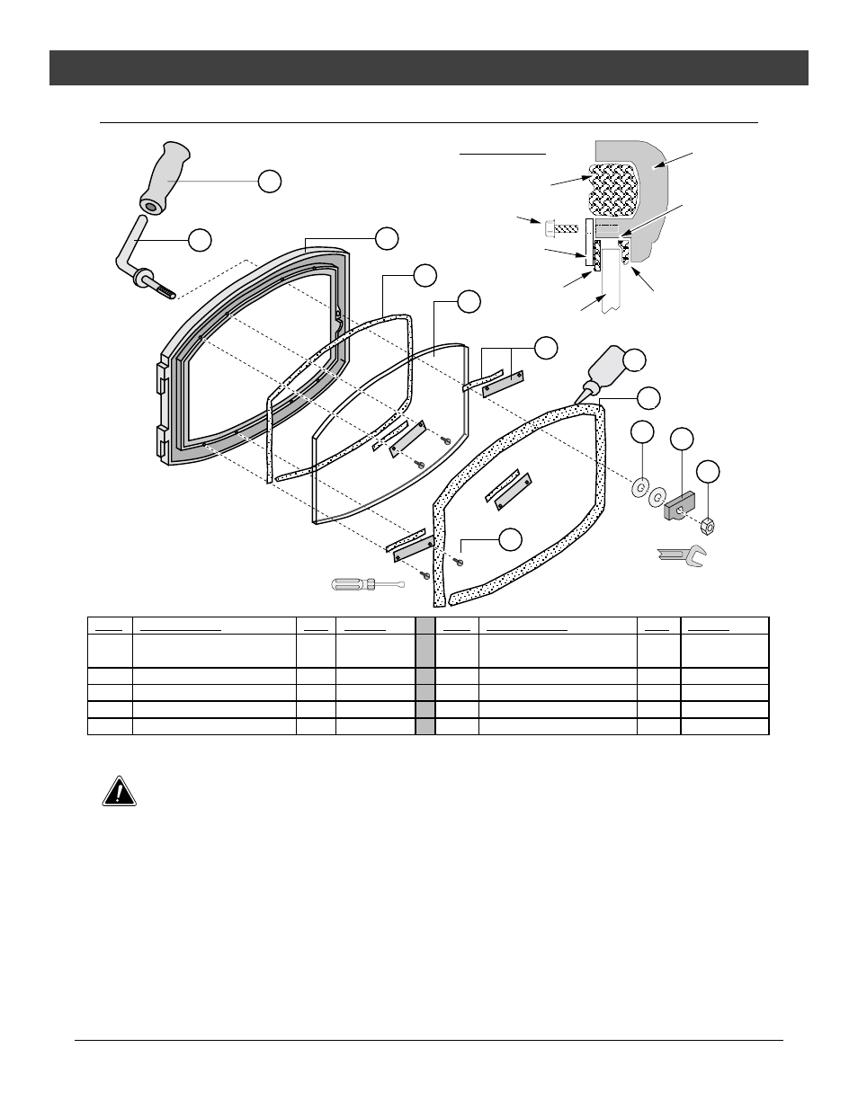 Maintaining your appliance, Door parts | Avalon Stoves Rainier User Manual | Page 32 / 44