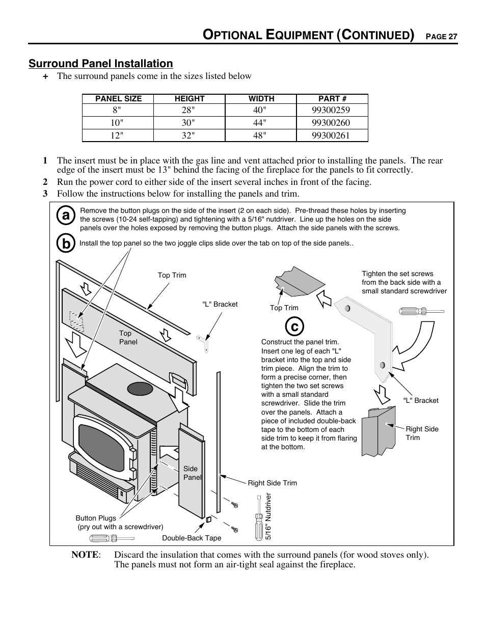 Avalon Stoves CHELAN B-VENT 700 B-VENT User Manual | Page 27 / 34