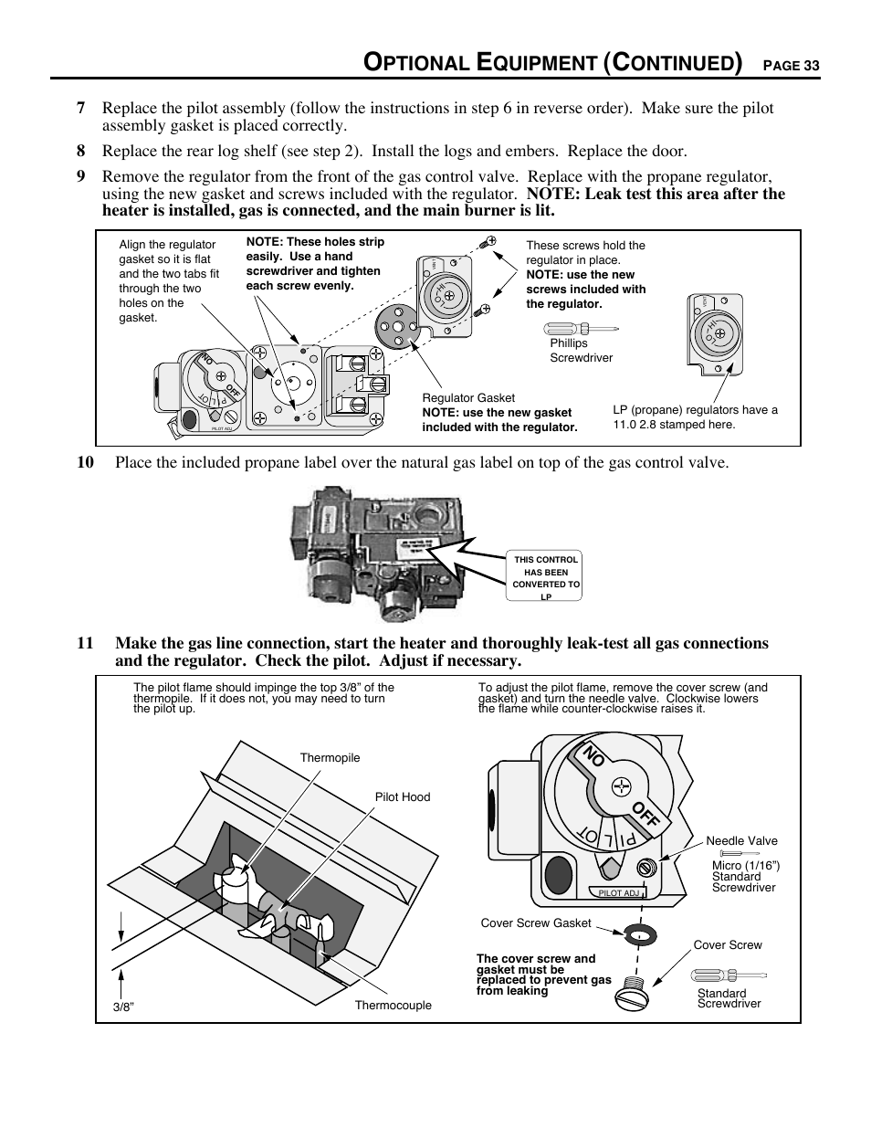 Ptional, Quipment, Ontinued | Avalon Stoves CHELAN B-VENT 700 B-VENT User Manual | Page 33 / 34