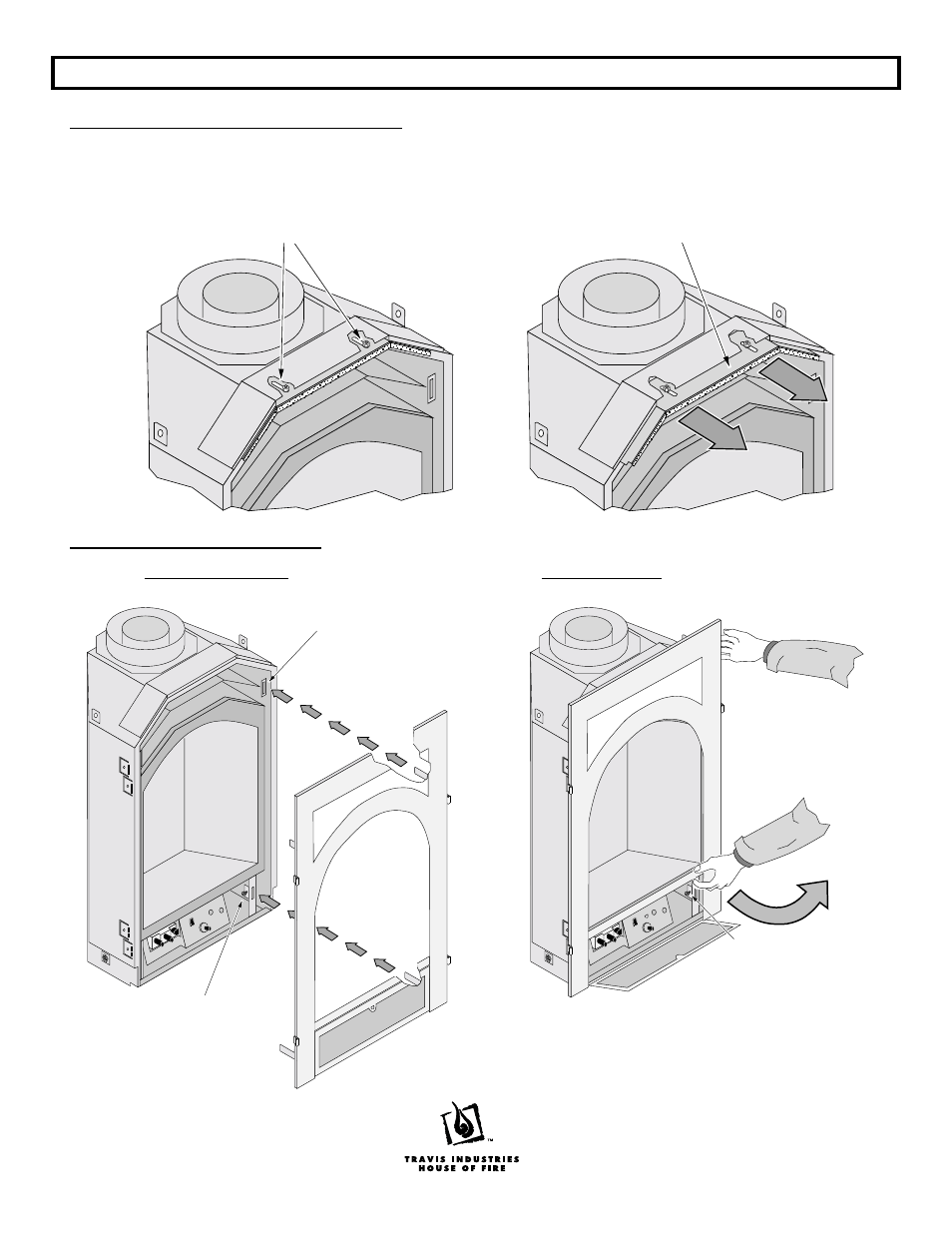 Avalon hideaway bungalow face, Face installation and removal, Face attachment face removal | Avalon Stoves 21 TRV User Manual | Page 4 / 4