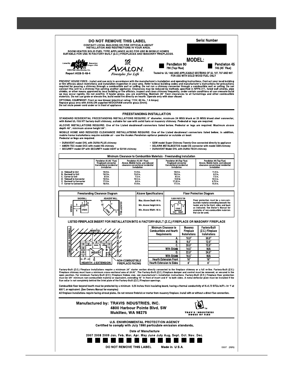 Avalon Stoves 745 User Manual | Page 36 / 44