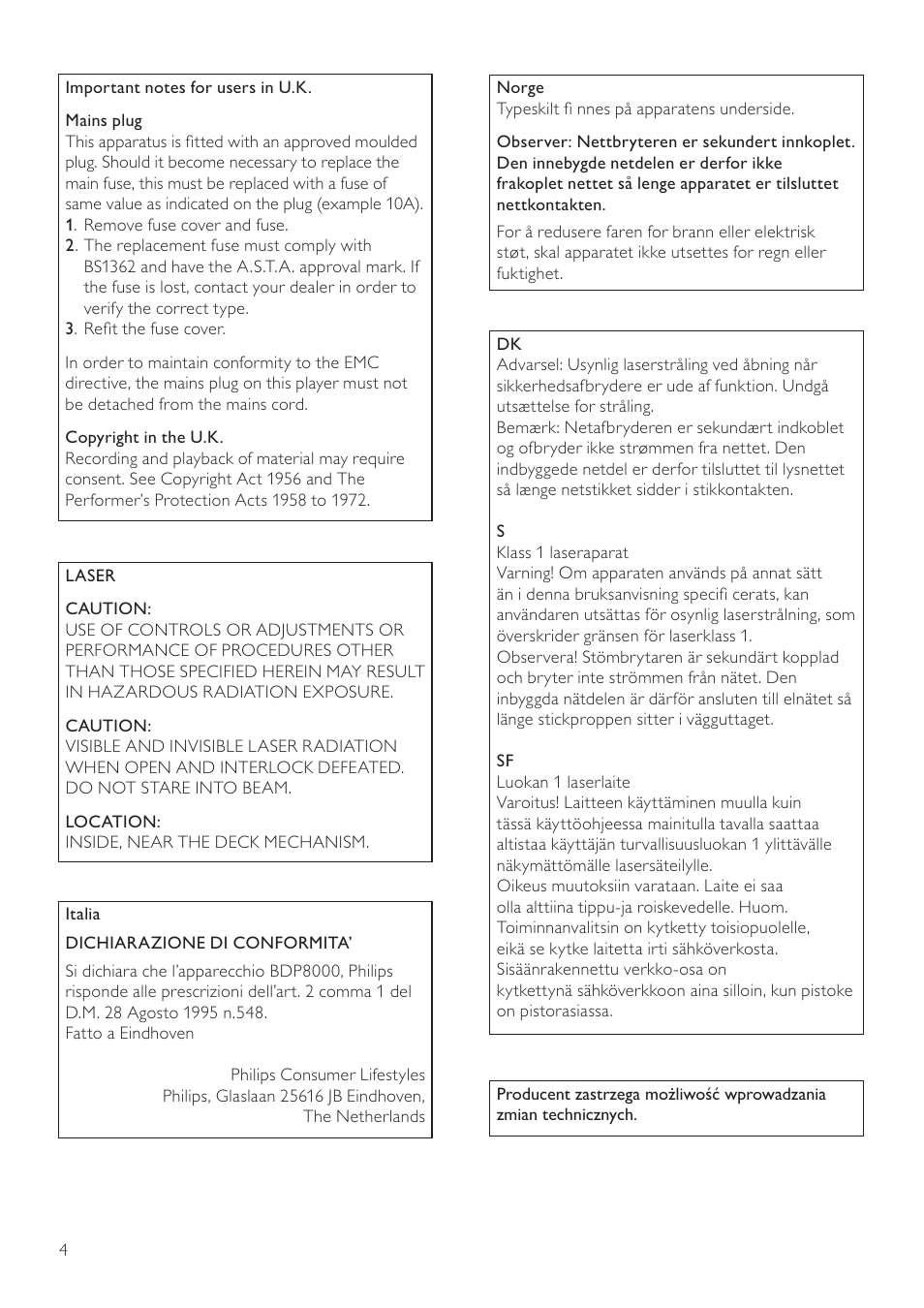 Philips 8000 series Blu-ray Disc-Player User Manual | Page 3 / 59
