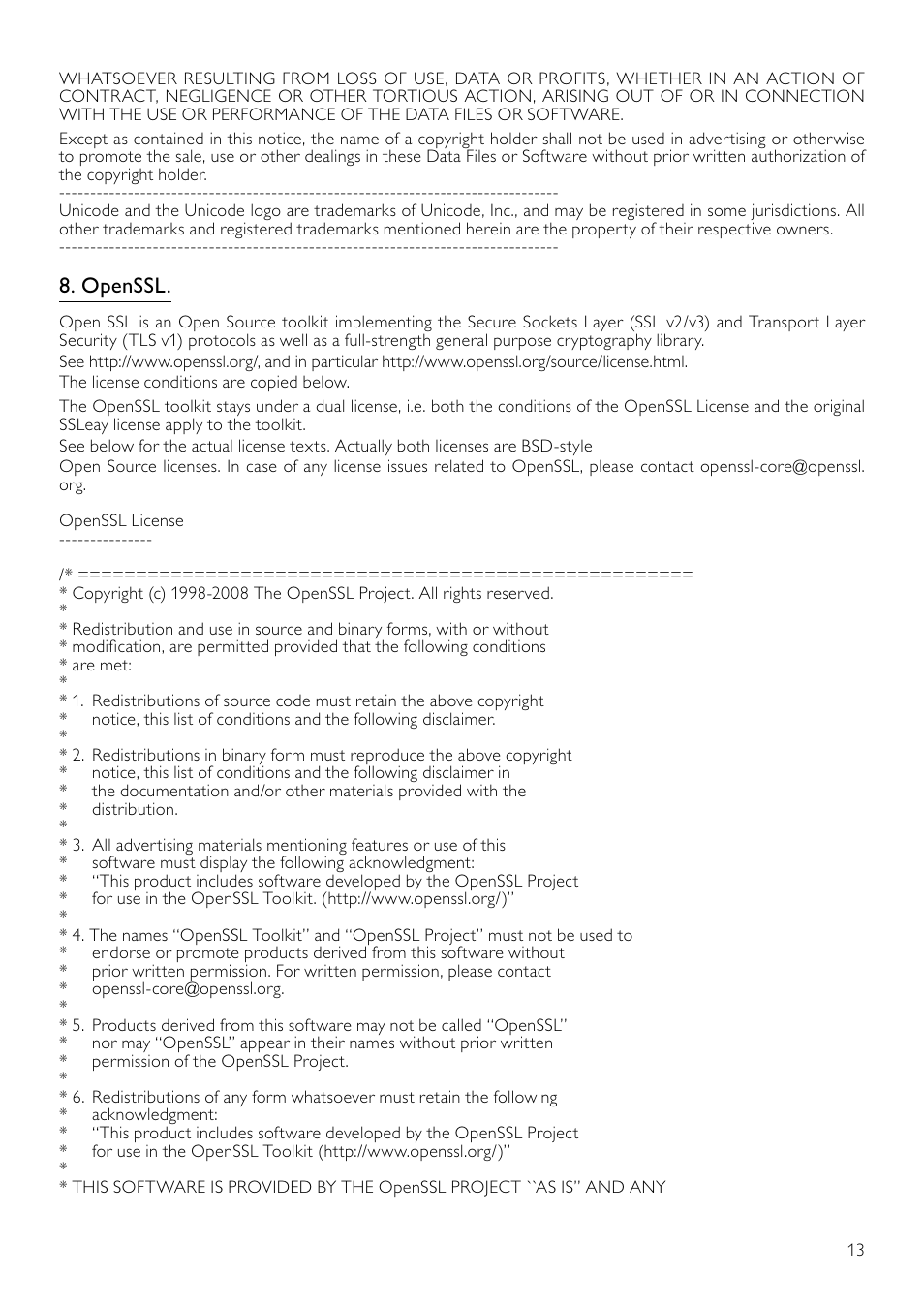 Openssl | Philips 8000 series Blu-ray Disc-Player User Manual | Page 52 / 59