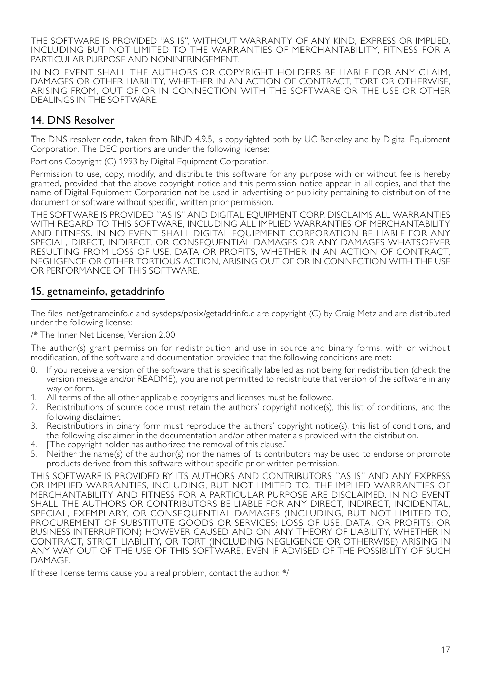 Dns resolver, Getnameinfo, getaddrinfo | Philips 8000 series Blu-ray Disc-Player User Manual | Page 56 / 59