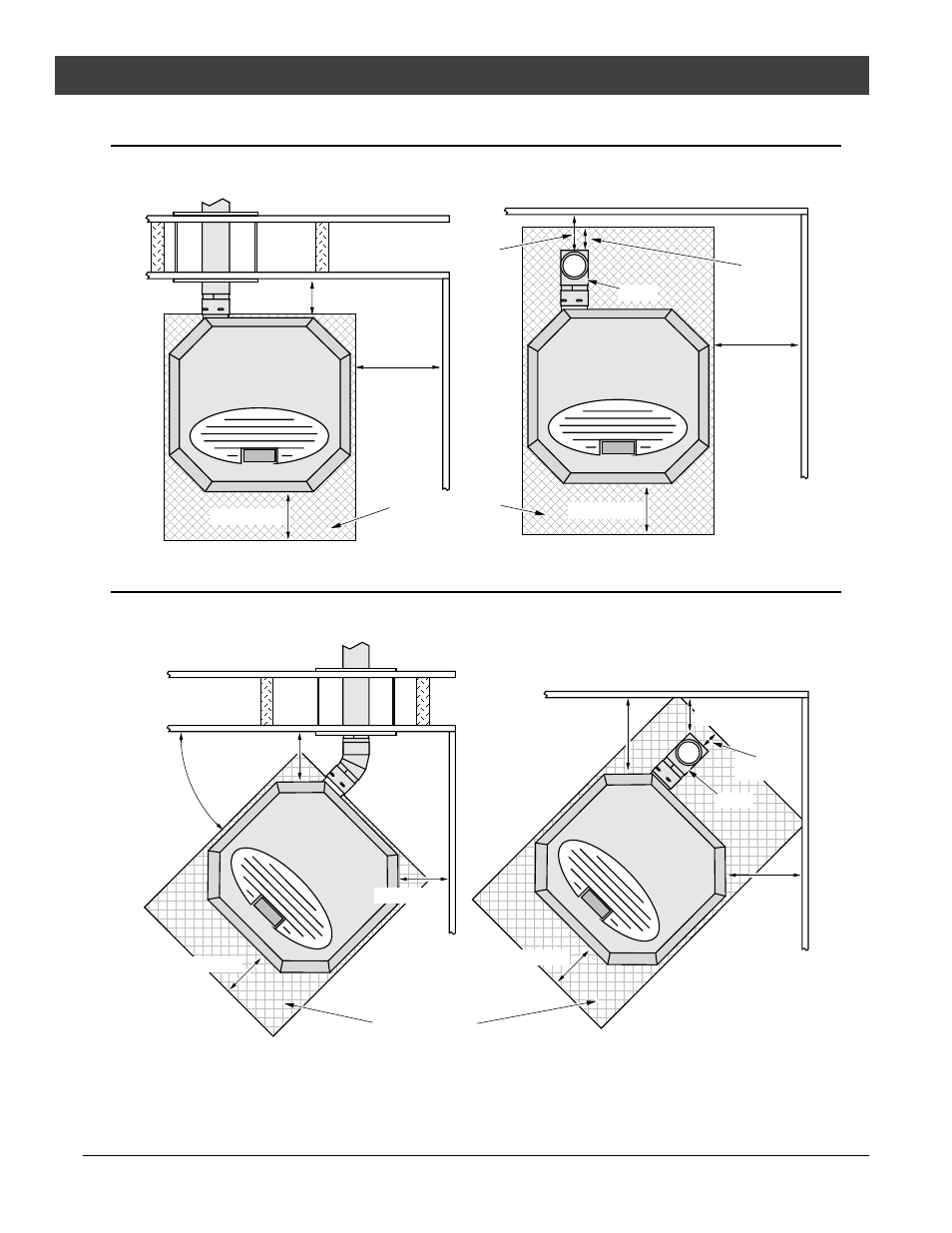 Installation, Clearances - straight installation, Clearances - corner installation | Avalon Stoves Avalon Pellet Stove Astoria PS User Manual | Page 8 / 42