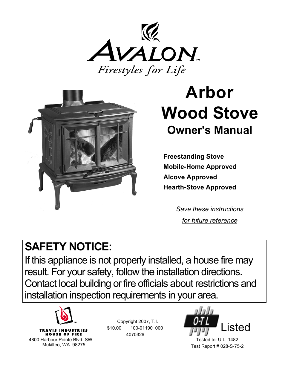Avalon Stoves Arbor User Manual | 38 pages