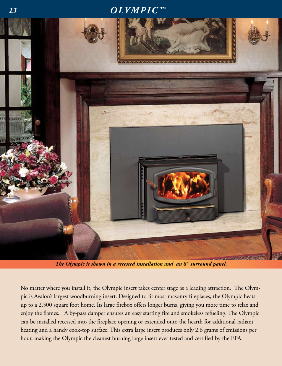 O ly m pi c | Avalon Stoves Wood Burning Stove & Insert User Manual | Page 14 / 24