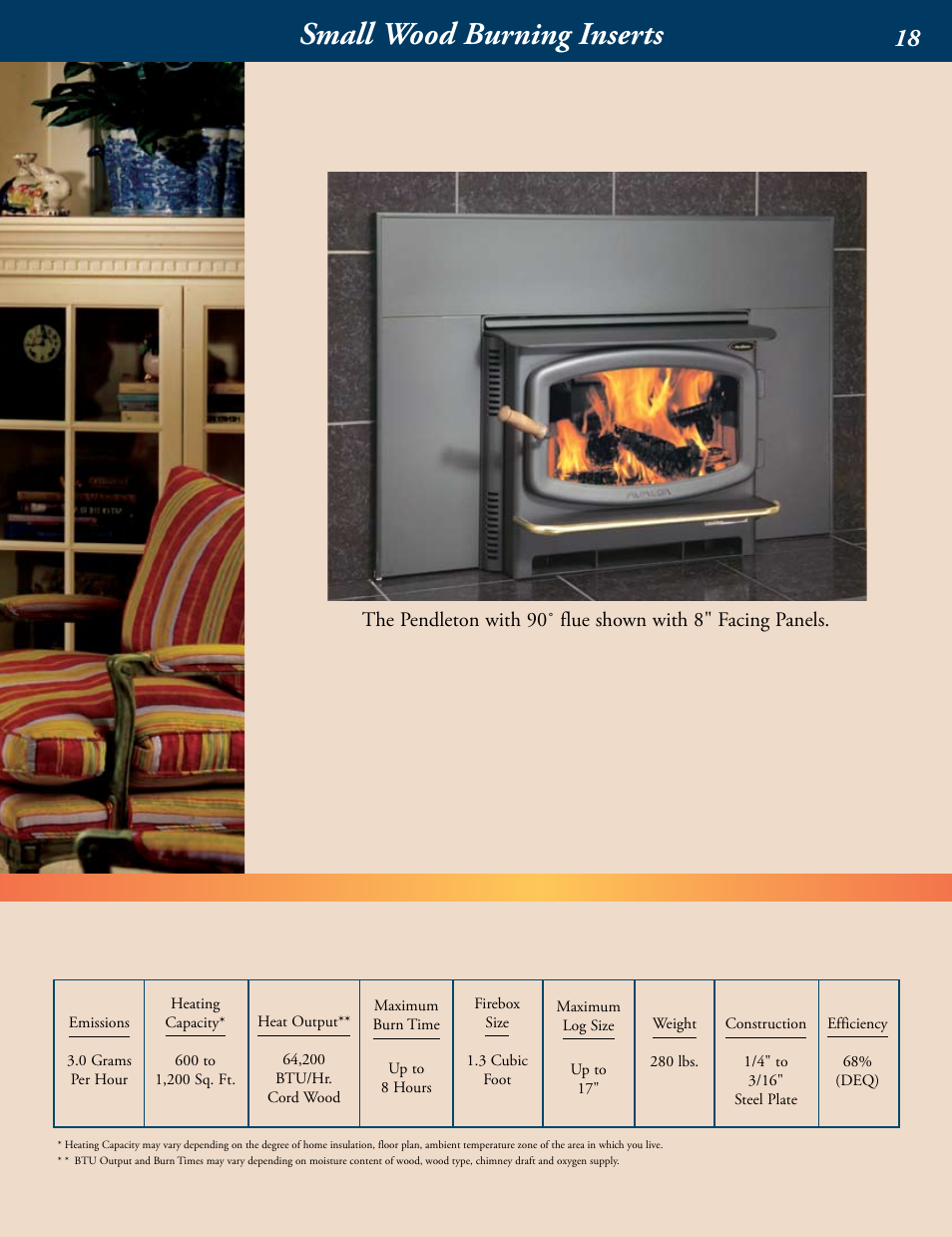 Small wood burning inserts | Avalon Stoves Wood Burning Stove & Insert User Manual | Page 19 / 24