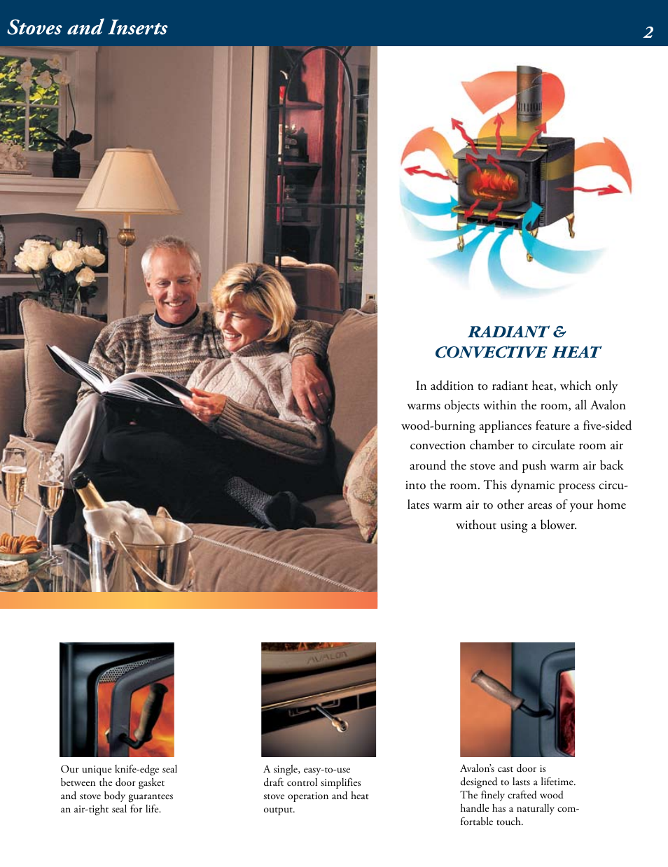 Stoves and inserts, 2radiant & convective heat | Avalon Stoves Wood Burning Stove & Insert User Manual | Page 3 / 24
