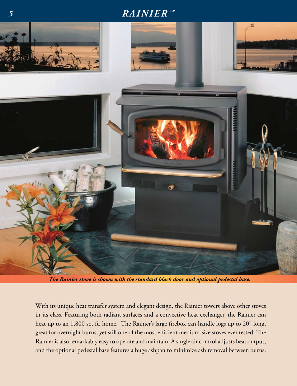 Rainier | Avalon Stoves Wood Burning Stove & Insert User Manual | Page 6 / 24