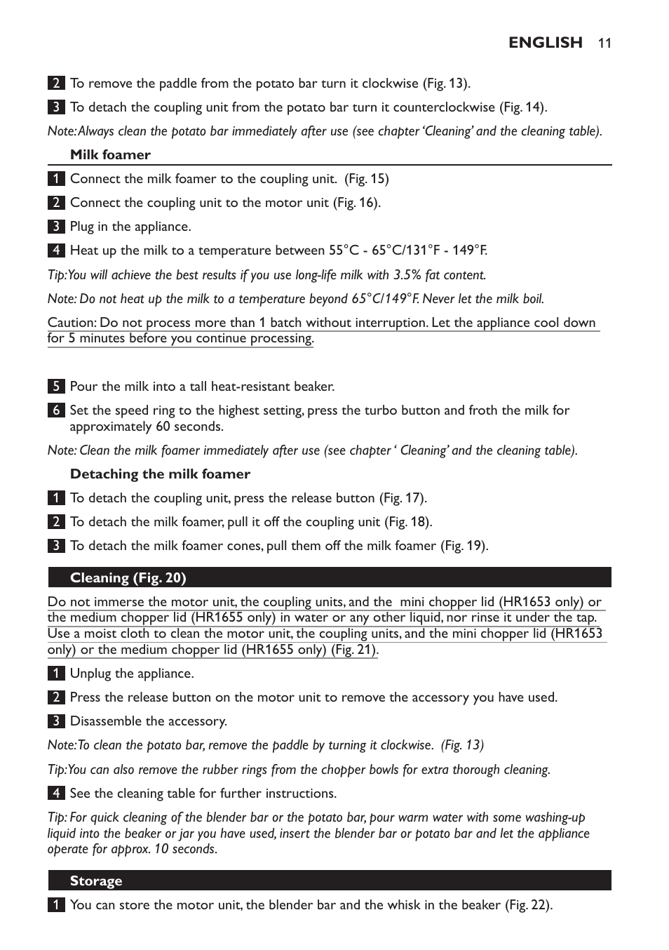 Philips Avance Collection Stabmixer User Manual | Page 11 / 136