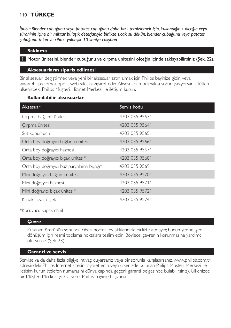 Philips Avance Collection Stabmixer User Manual | Page 110 / 136