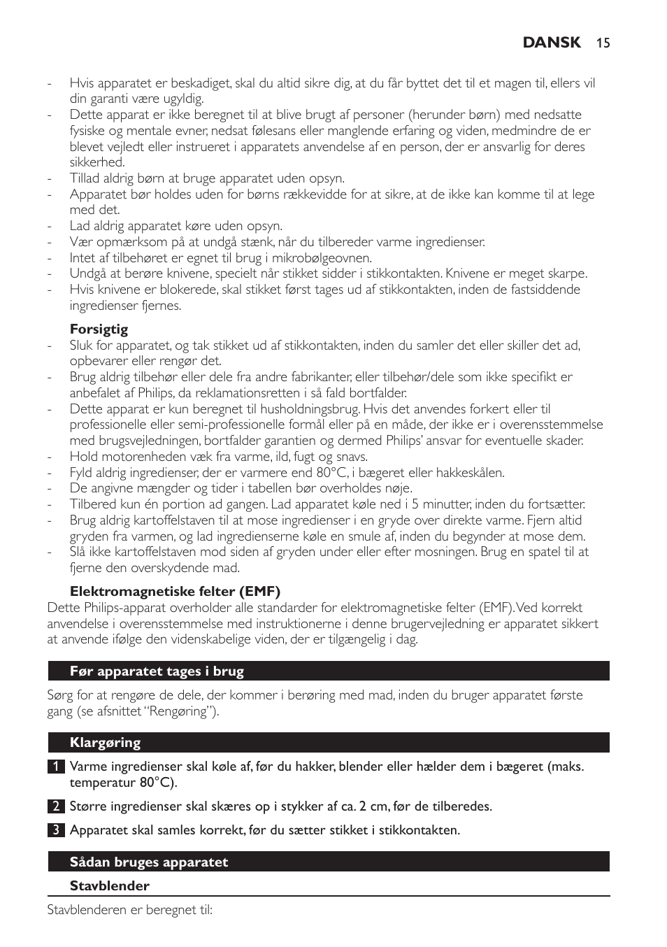 Philips Avance Collection Stabmixer User Manual | Page 15 / 136