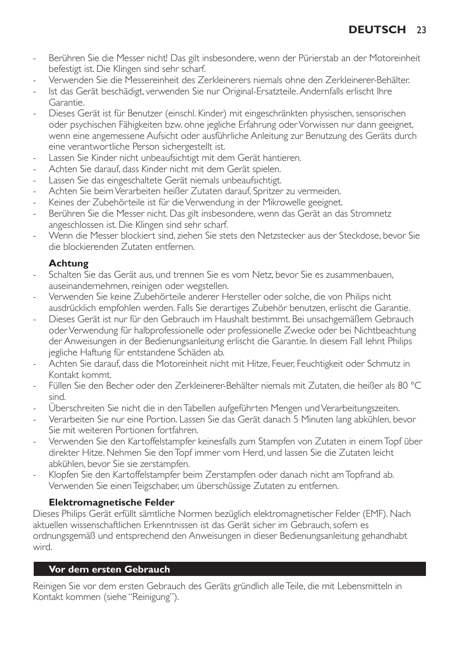 Philips Avance Collection Stabmixer User Manual | Page 23 / 136