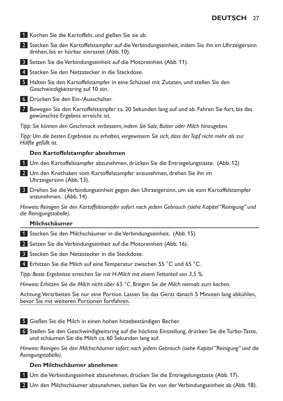 Philips Avance Collection Stabmixer User Manual | Page 27 / 136