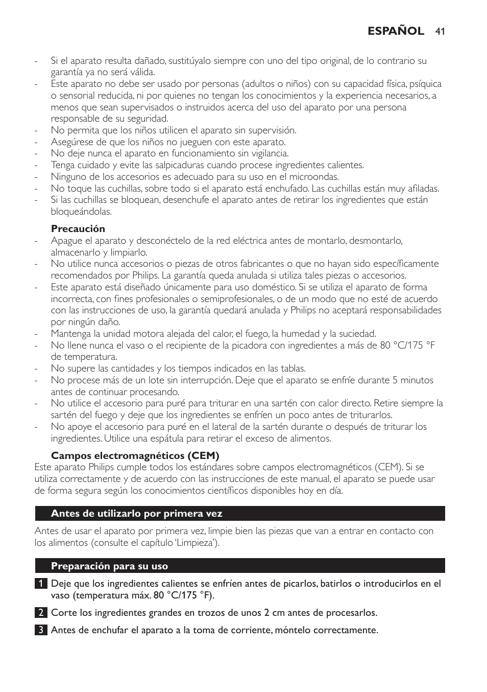 Philips Avance Collection Stabmixer User Manual | Page 41 / 136