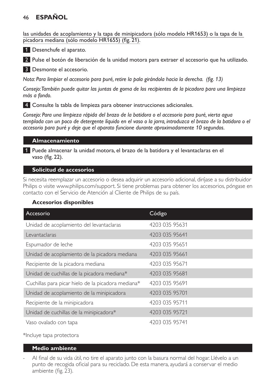 Philips Avance Collection Stabmixer User Manual | Page 46 / 136