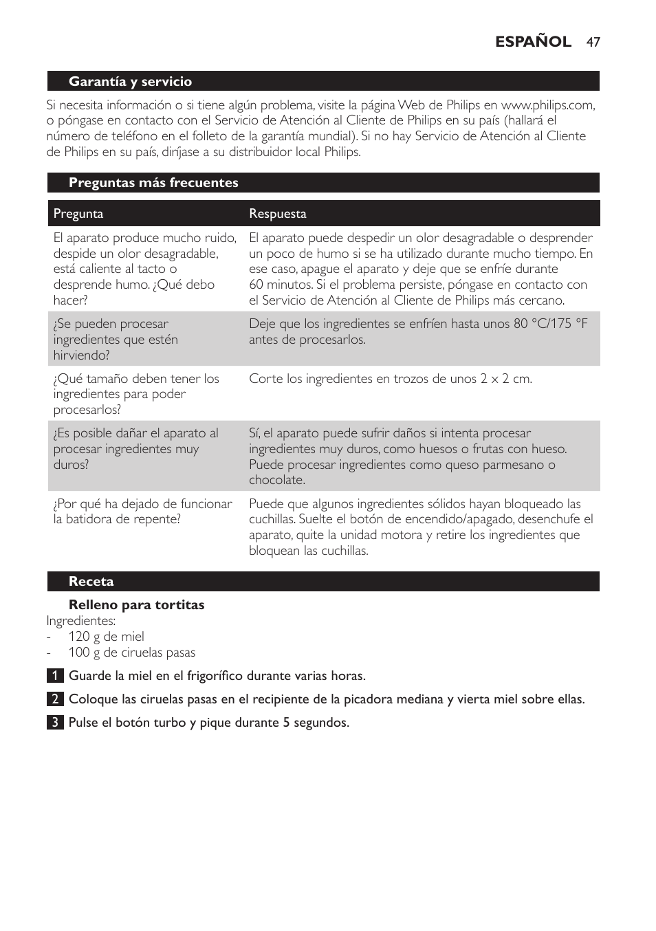 Philips Avance Collection Stabmixer User Manual | Page 47 / 136
