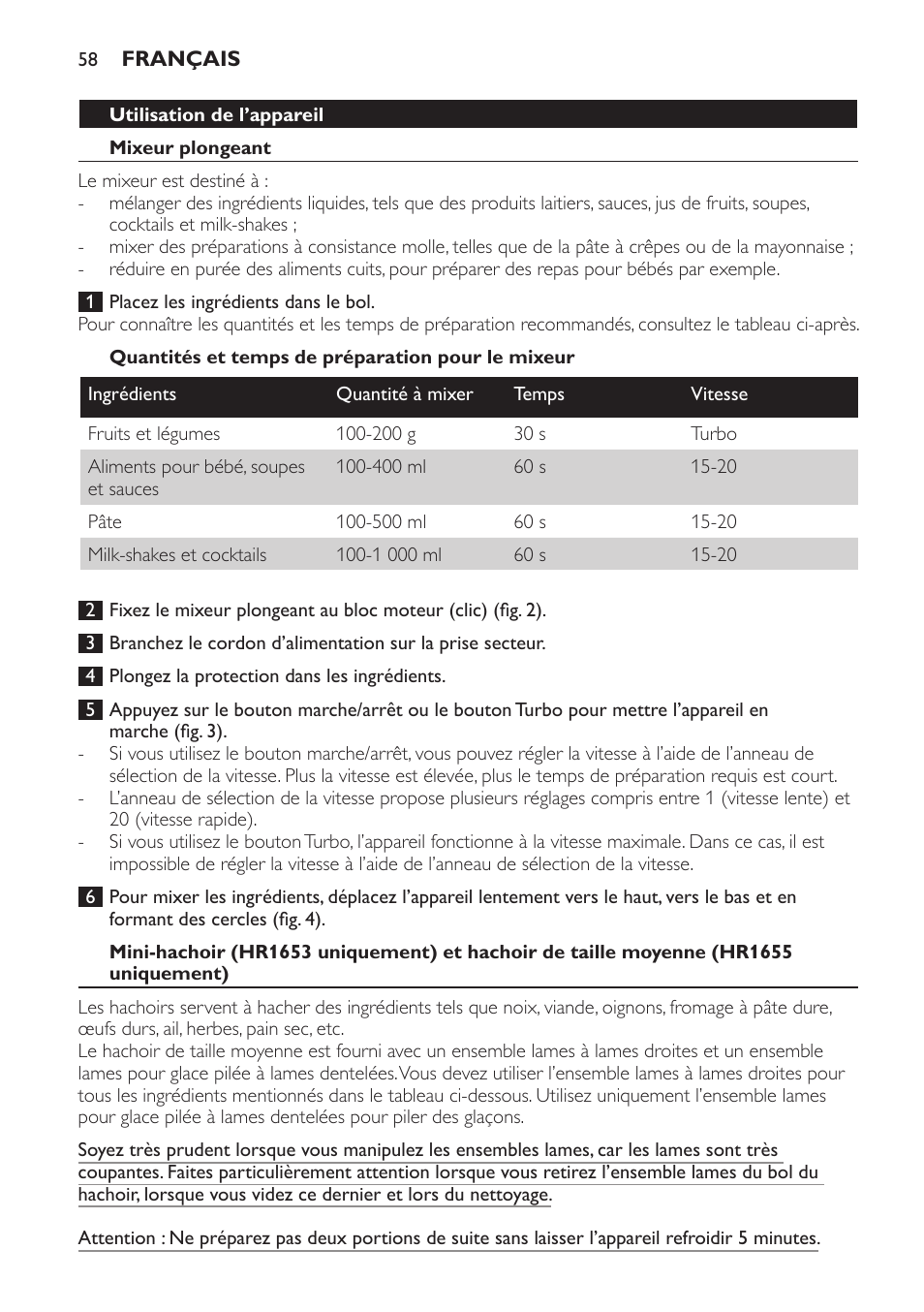 Philips Avance Collection Stabmixer User Manual | Page 58 / 136