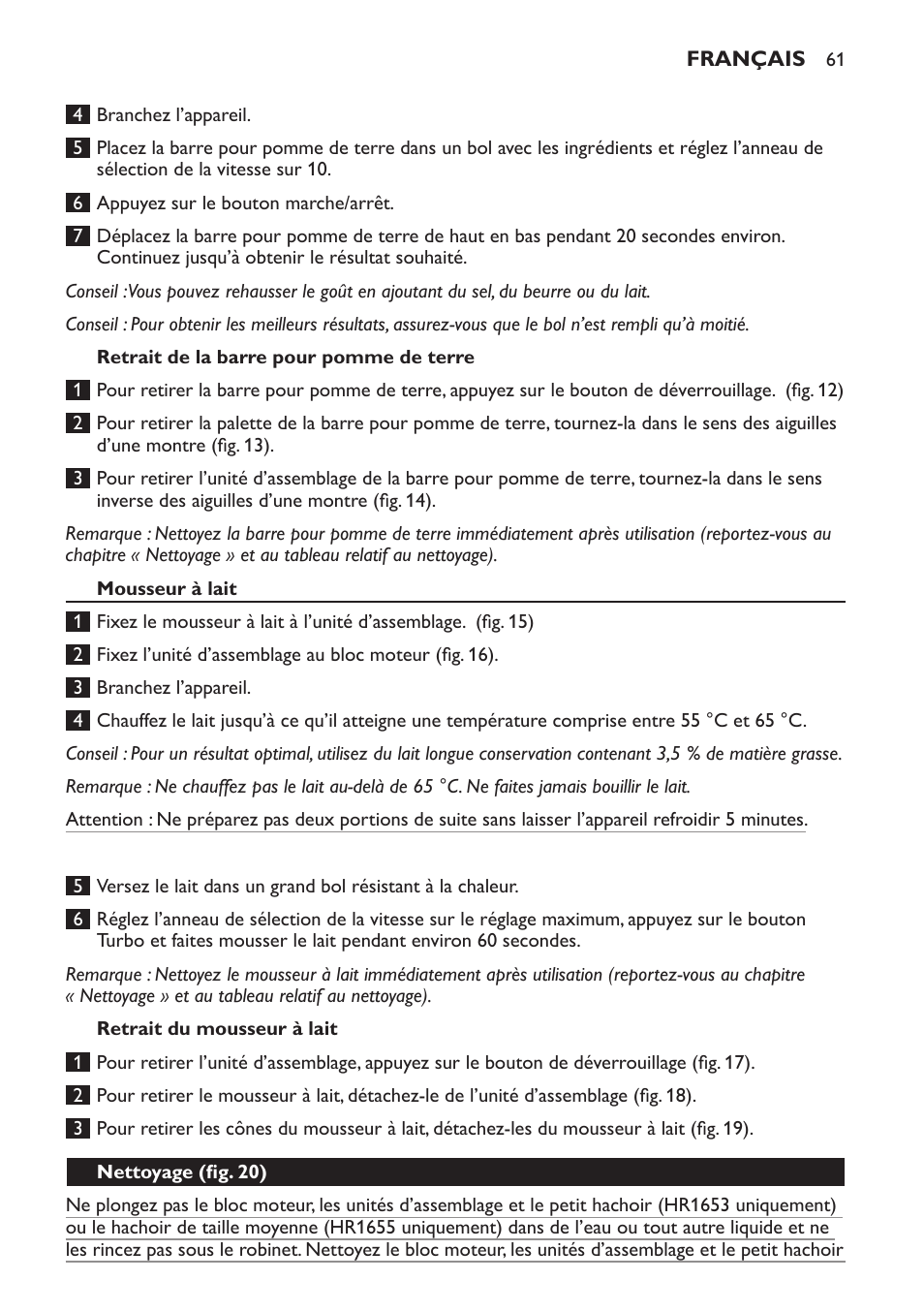 Philips Avance Collection Stabmixer User Manual | Page 61 / 136