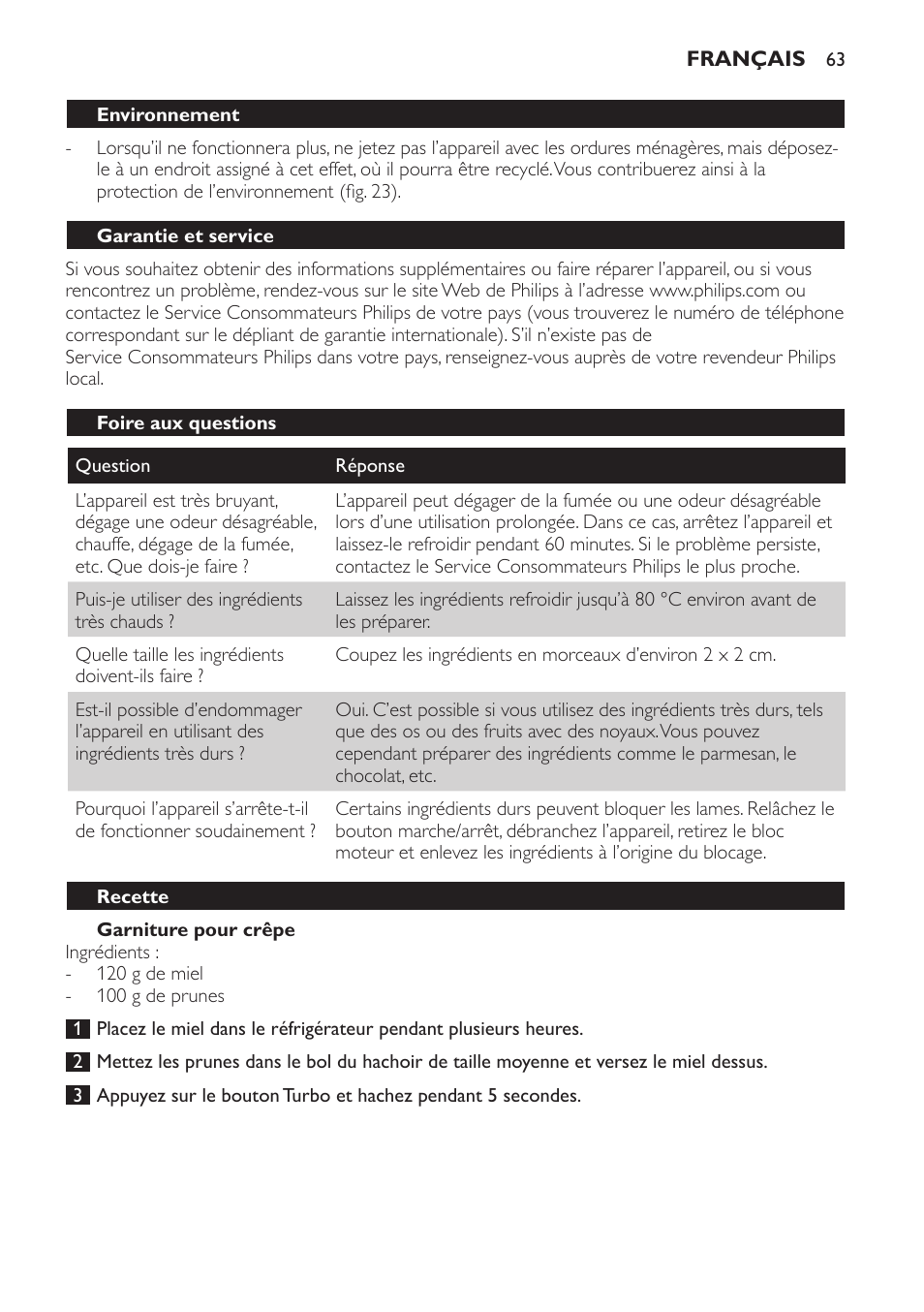 Philips Avance Collection Stabmixer User Manual | Page 63 / 136