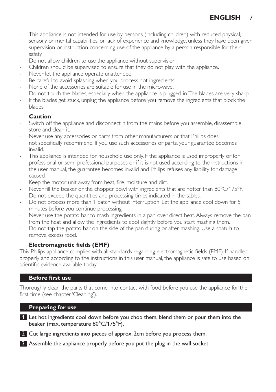 Philips Avance Collection Stabmixer User Manual | Page 7 / 136