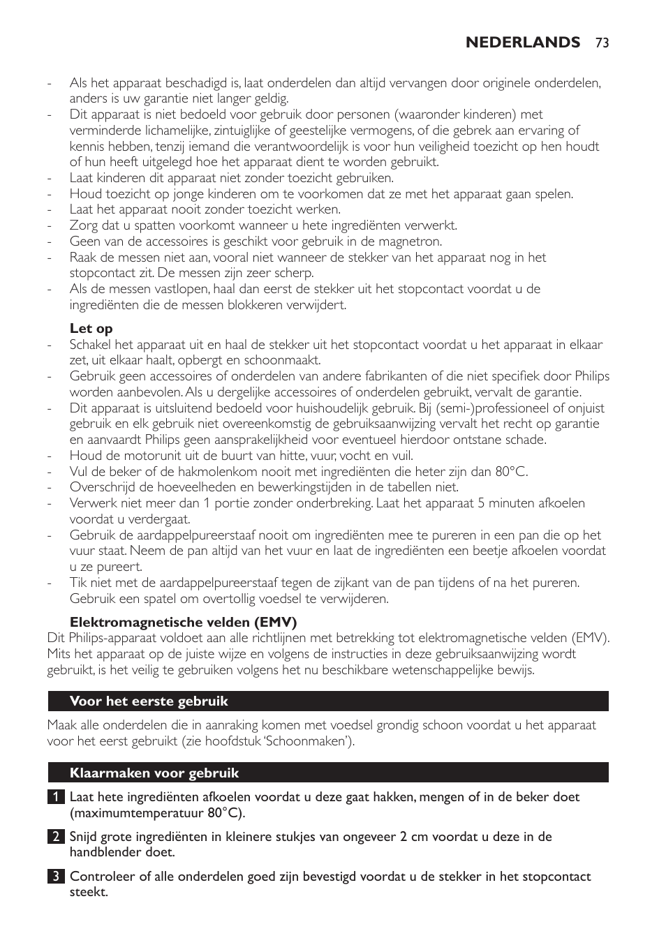 Philips Avance Collection Stabmixer User Manual | Page 73 / 136