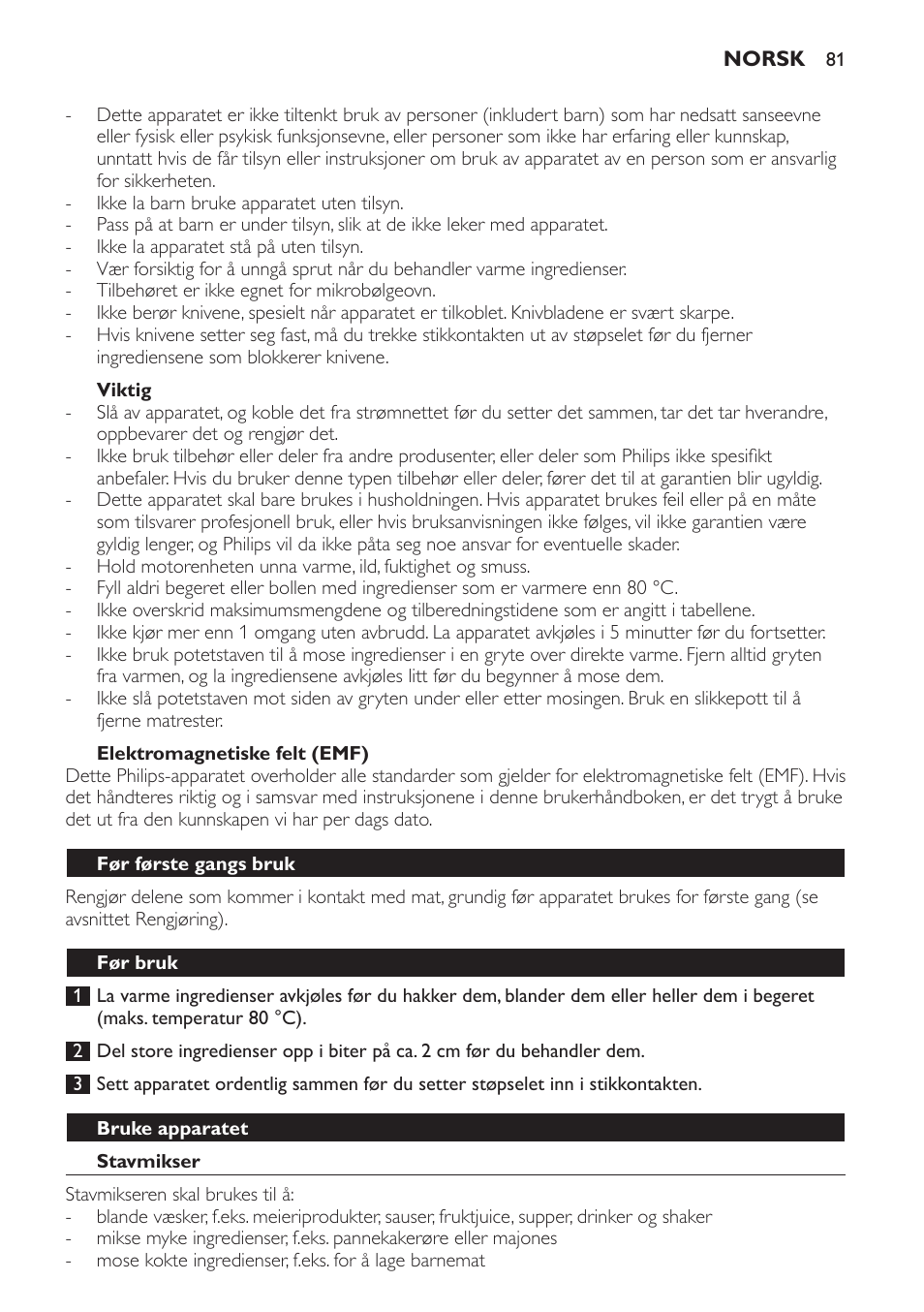 Philips Avance Collection Stabmixer User Manual | Page 81 / 136