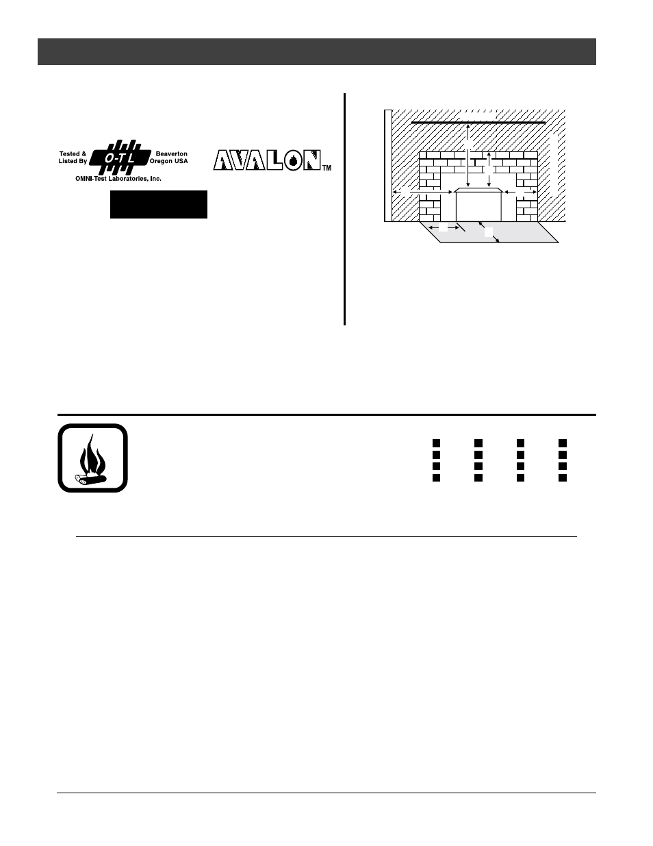 Safety label, Caution | Avalon Stoves Indoor Fireplace User Manual | Page 36 / 40