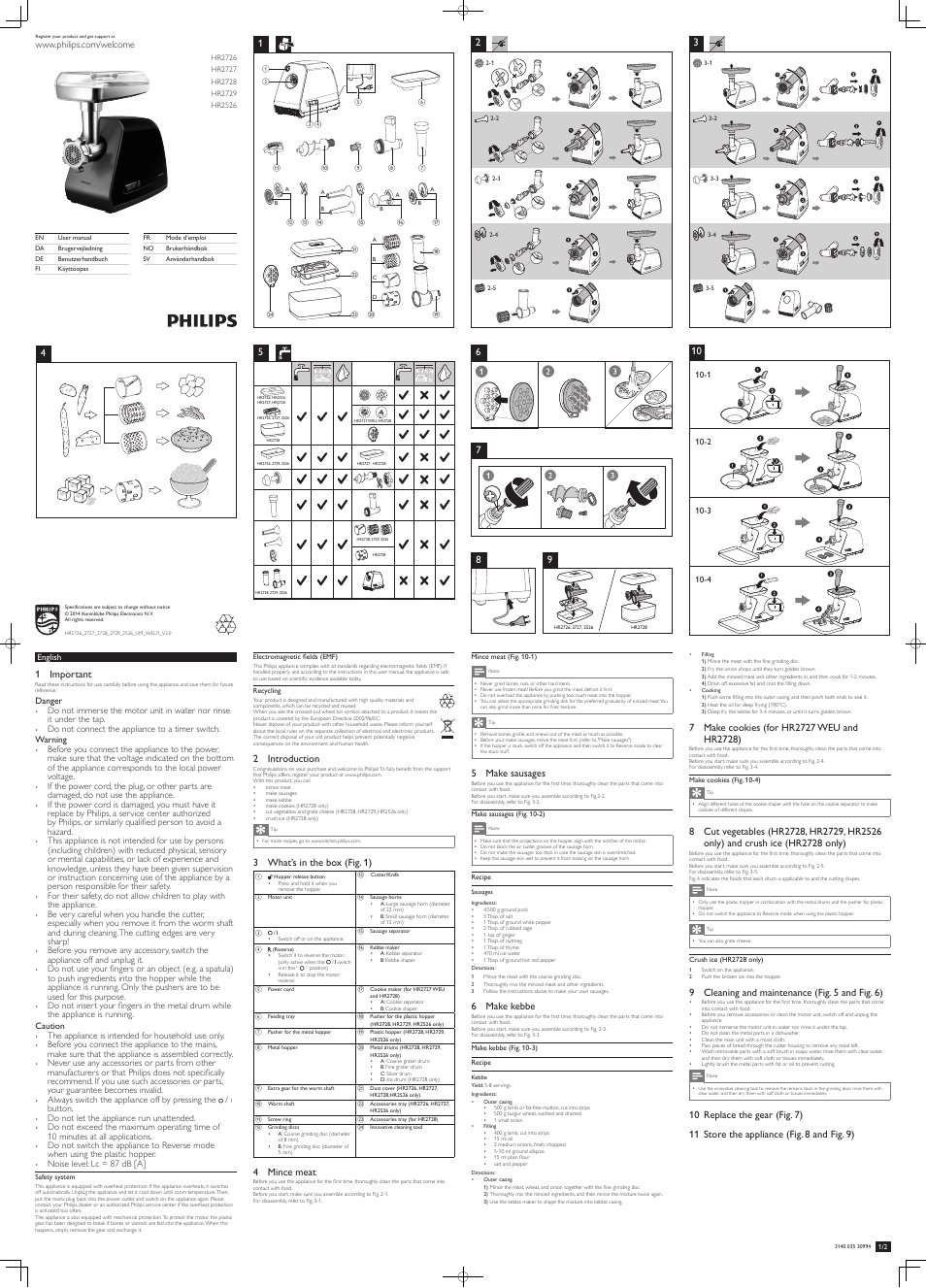 Philips Viva Collection Fleischwolf User Manual | 4 pages