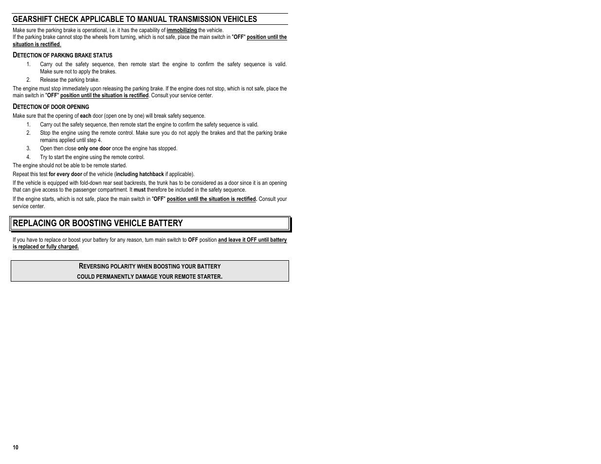 Replacing or boosting vehicle battery | AstroStart 803U User Manual | Page 12 / 12