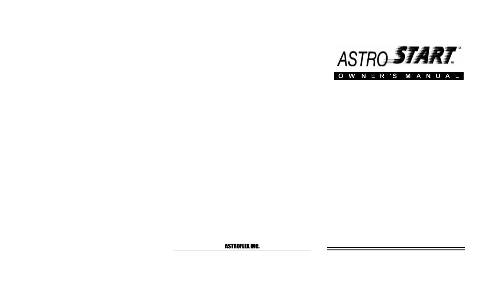 Model rs-20x, Astroflex inc, Remote control engine starter | AstroStart RS-20X User Manual | Page 5 / 6