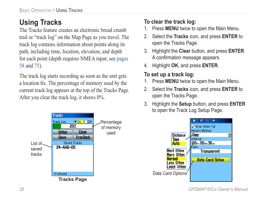 Using tracks | Garmin GPSMAP 60Cx User Manual | Page 36 / 100