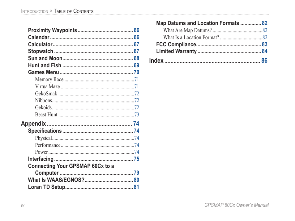 Garmin GPSMAP 60Cx User Manual | Page 6 / 100