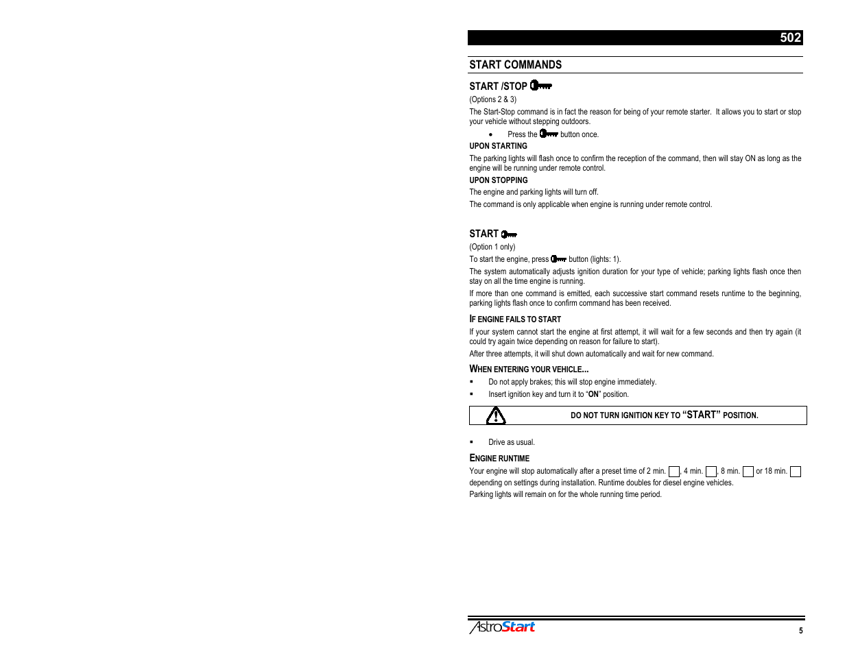 AstroStart 502 User Manual | Page 7 / 12