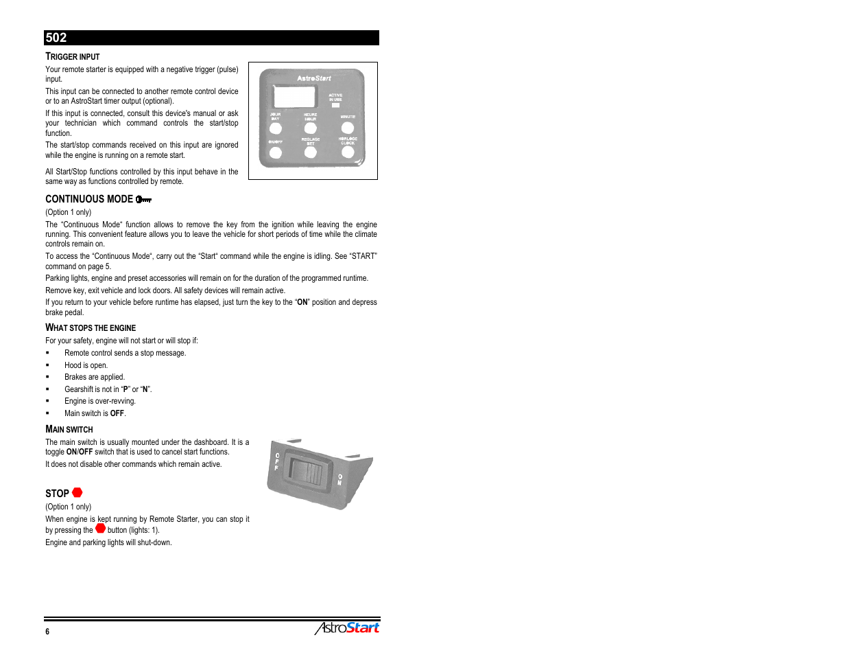 AstroStart 502 User Manual | Page 8 / 12