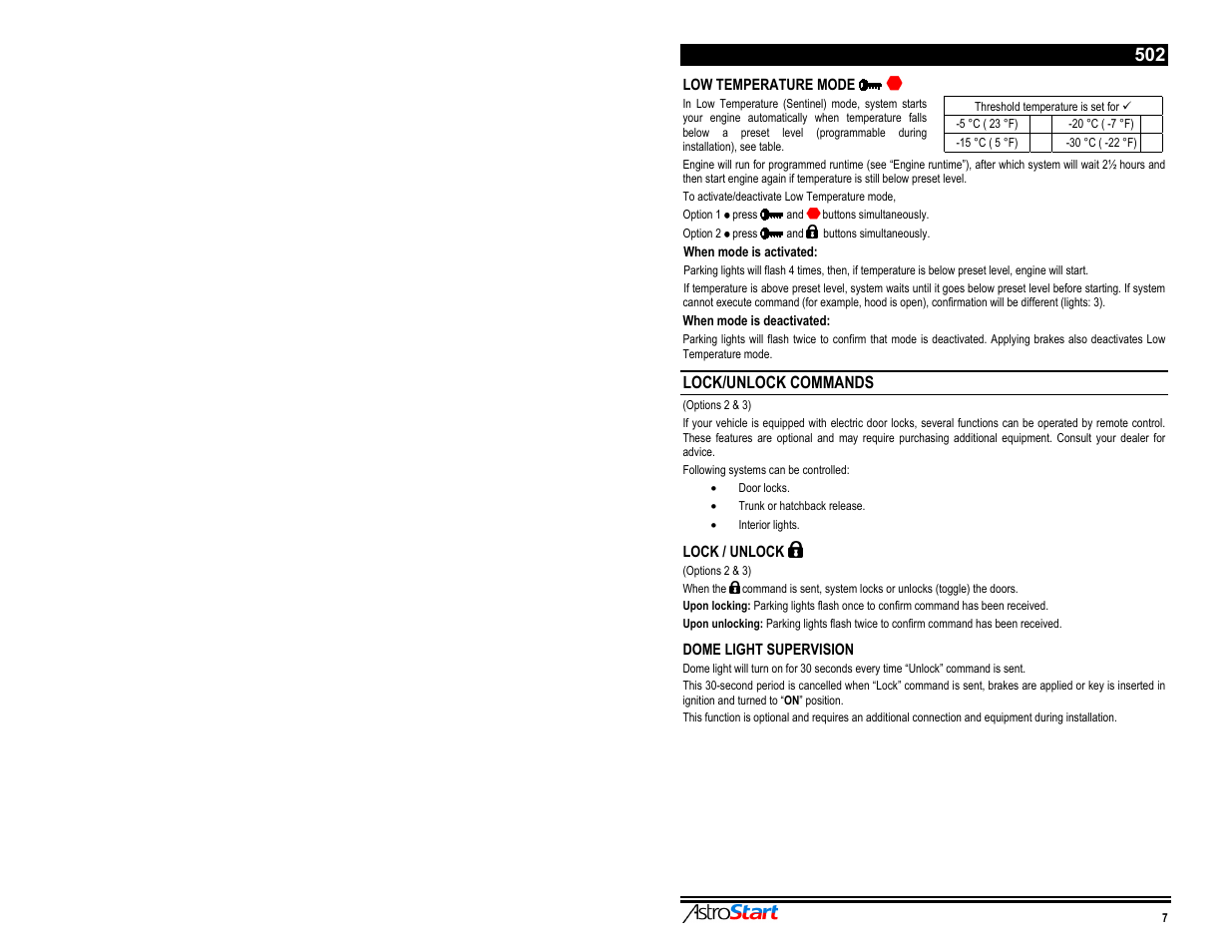 AstroStart 502 User Manual | Page 9 / 12