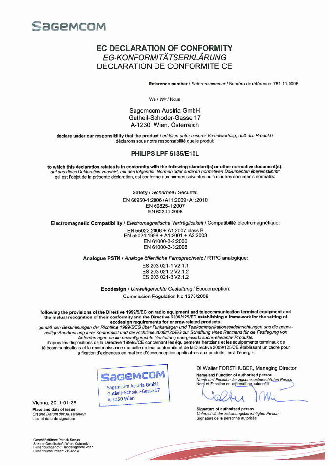 Philips Faxgerät mit Telefon Drucker und Scanner User Manual | 1 page
