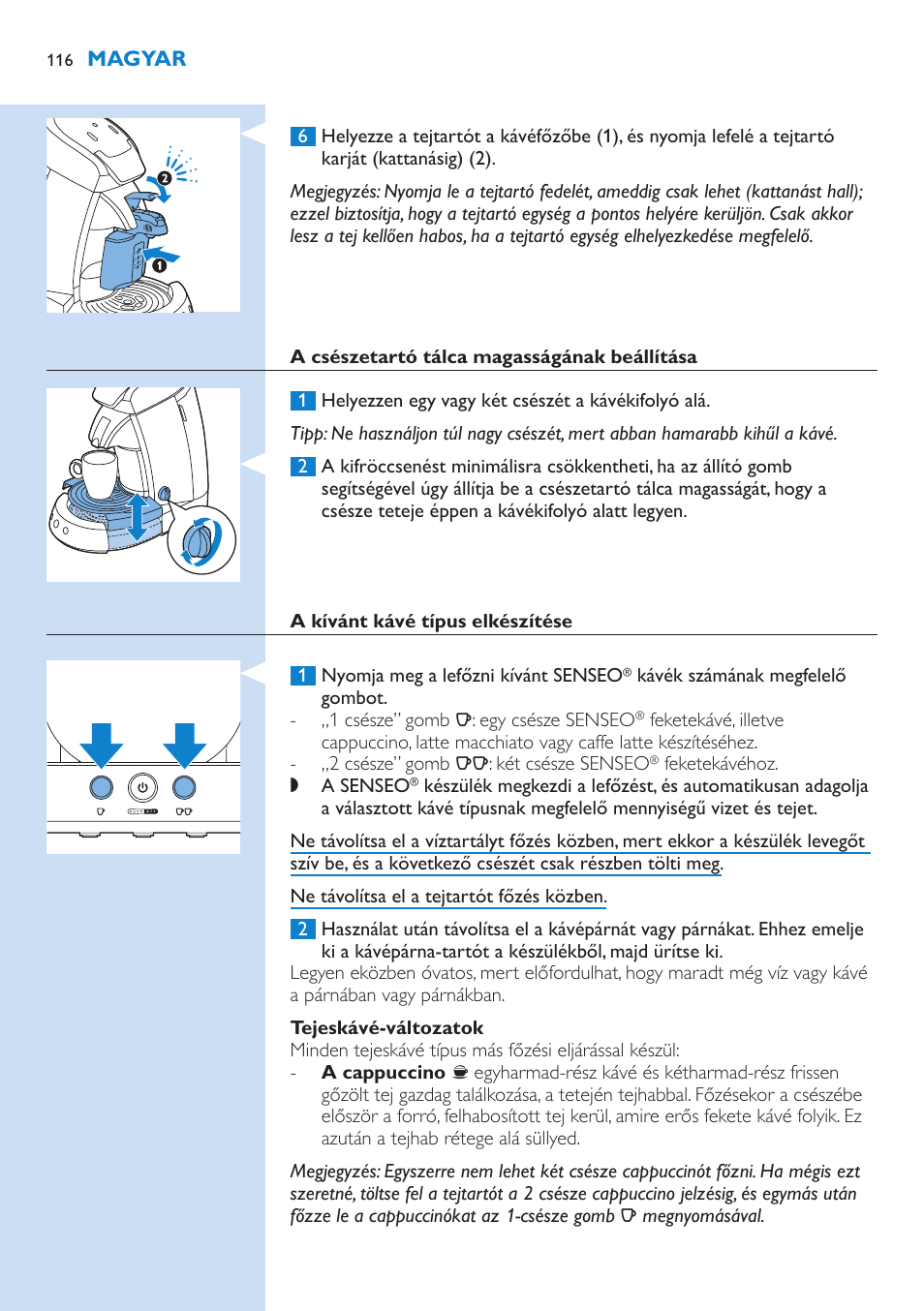 Philips SENSEO® Latte Select Kaffeepadmaschine User Manual | Page 116 / 210