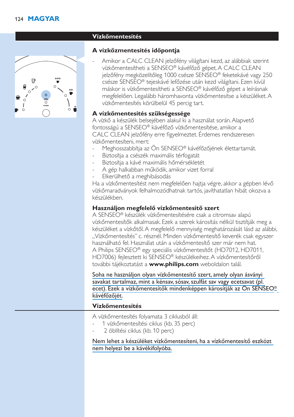 Magyar | Philips SENSEO® Latte Select Kaffeepadmaschine User Manual | Page 124 / 210