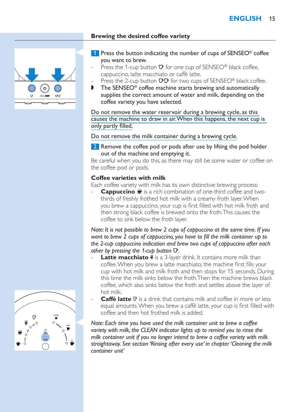 Philips SENSEO® Latte Select Kaffeepadmaschine User Manual | Page 15 / 210