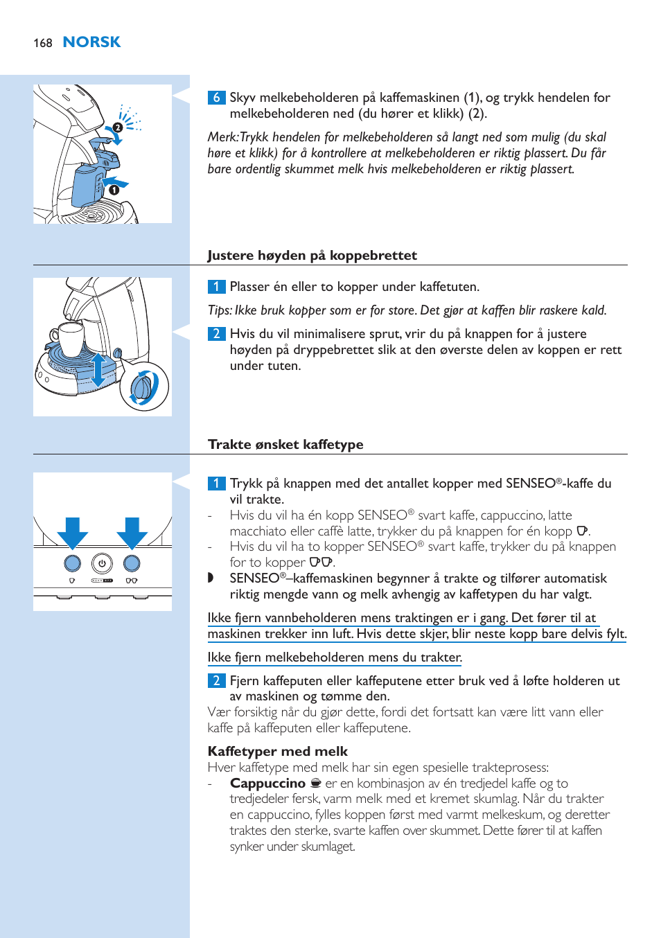 Philips SENSEO® Latte Select Kaffeepadmaschine User Manual | Page 168 / 210